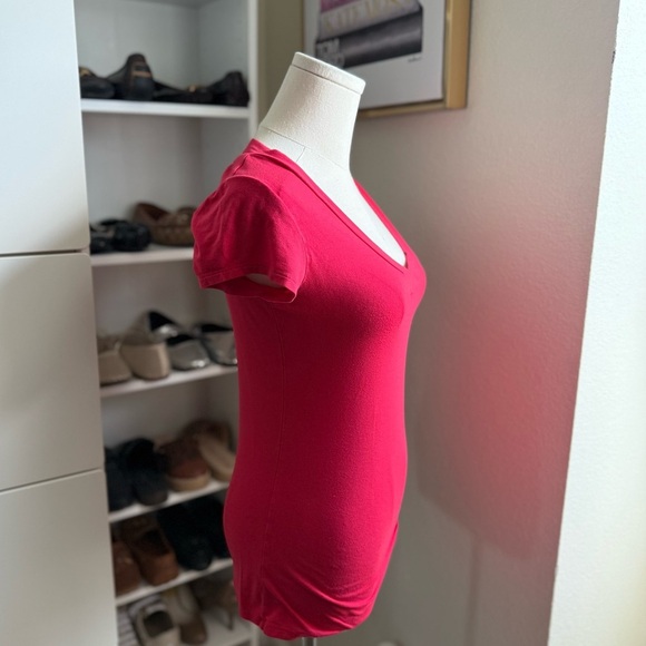 Y2K 2000’s Vintage Mossimo Red Short Sleeve Blouse T-Shirt Size Small - Picture 4 of 8